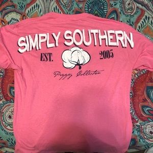 Simply southern long sleeve pink shirt